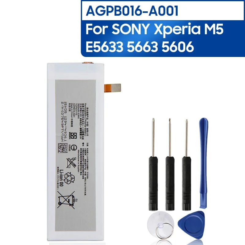 AGPB016-A001 Сменный аккумулятор для SONY Xperia M5 E5603 E5606 E5663 E5653, аккумуляторная батарея 2600 мАч
AGPB016-A001 Сменный аккумулятор для SONY Xperia M5 E5603 E5606 E5663 E5653, аккумуляторная батарея 2600 мАч