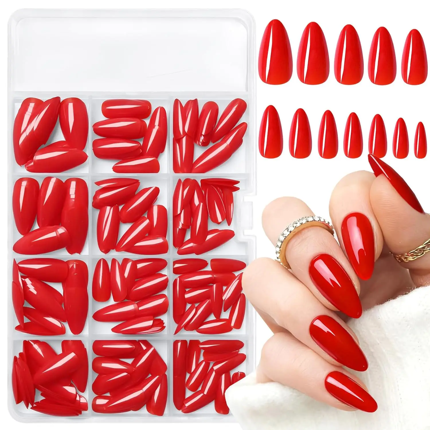 240pc Almond Press on Nails Medium Red Fake Nails Full Cover Acrylic Nails with Adhesive Tabs for Women
240pc Almond Press on Nails Medium Red Fake Nails Full Cover Acrylic Nails with Adhesive Tabs for Women