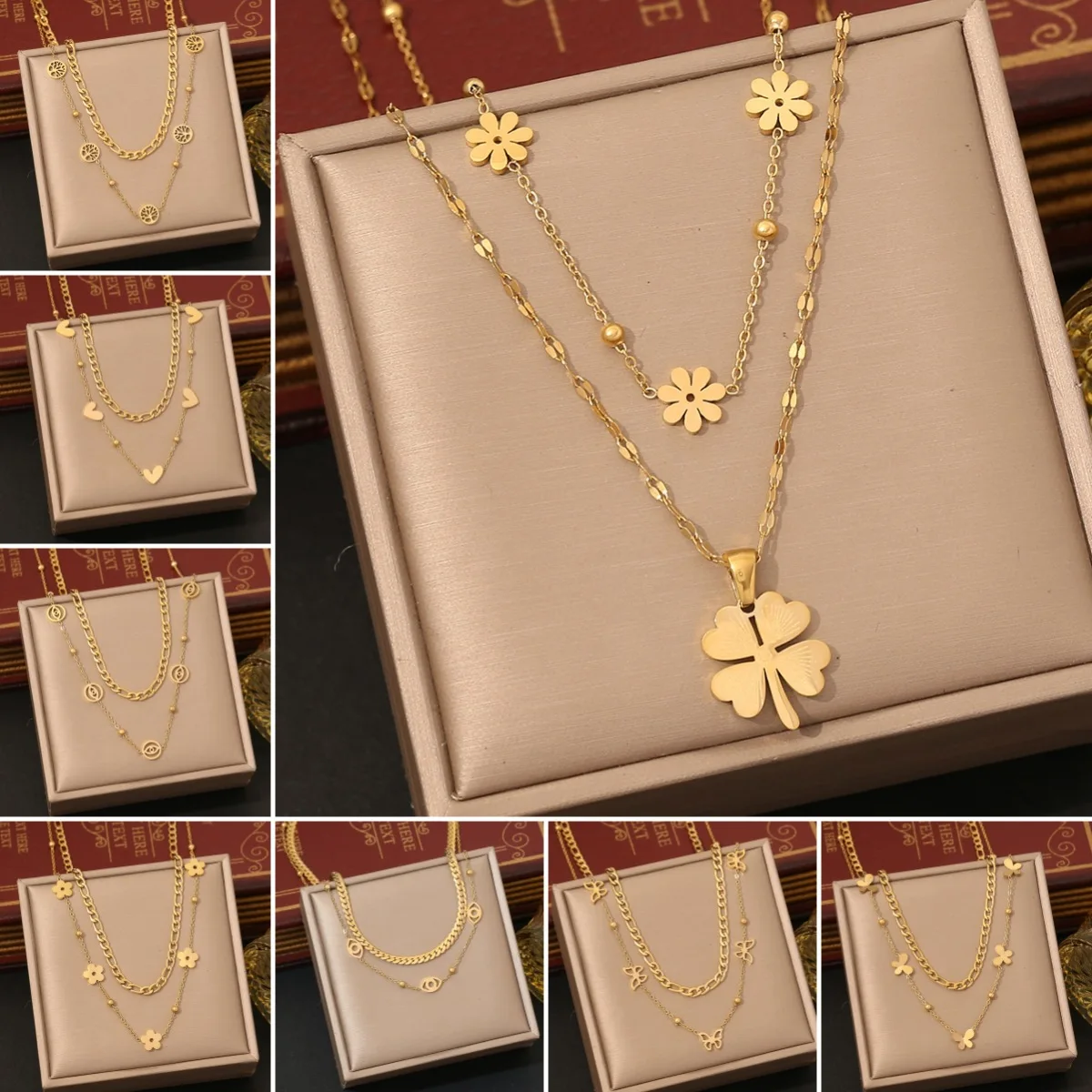 Pedina Stainless Steel Flower Butterfly Necklace For Women Fashion Multilayer Neck Chain Jewelry Gift
Pedina Stainless Steel Flower Butterfly Necklace For Women Fashion Multilayer Neck Chain Jewelry Gift