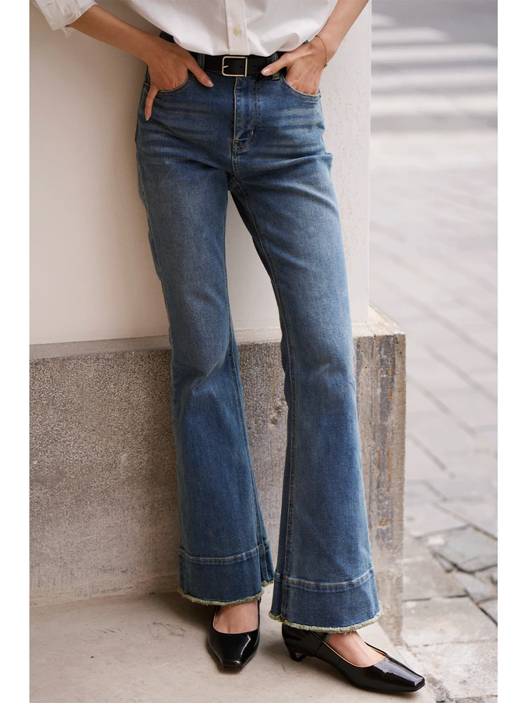 Slimming High Waist Bell Bot Jeans Casual Women's Denim Jeans Distred 3D Effect Long Pants Deep Blue Color Jeans
Slimming High Waist Bell Bot Jeans Casual Women's Denim Jeans Distred 3D Effect Long Pants Deep Blue Color Jeans