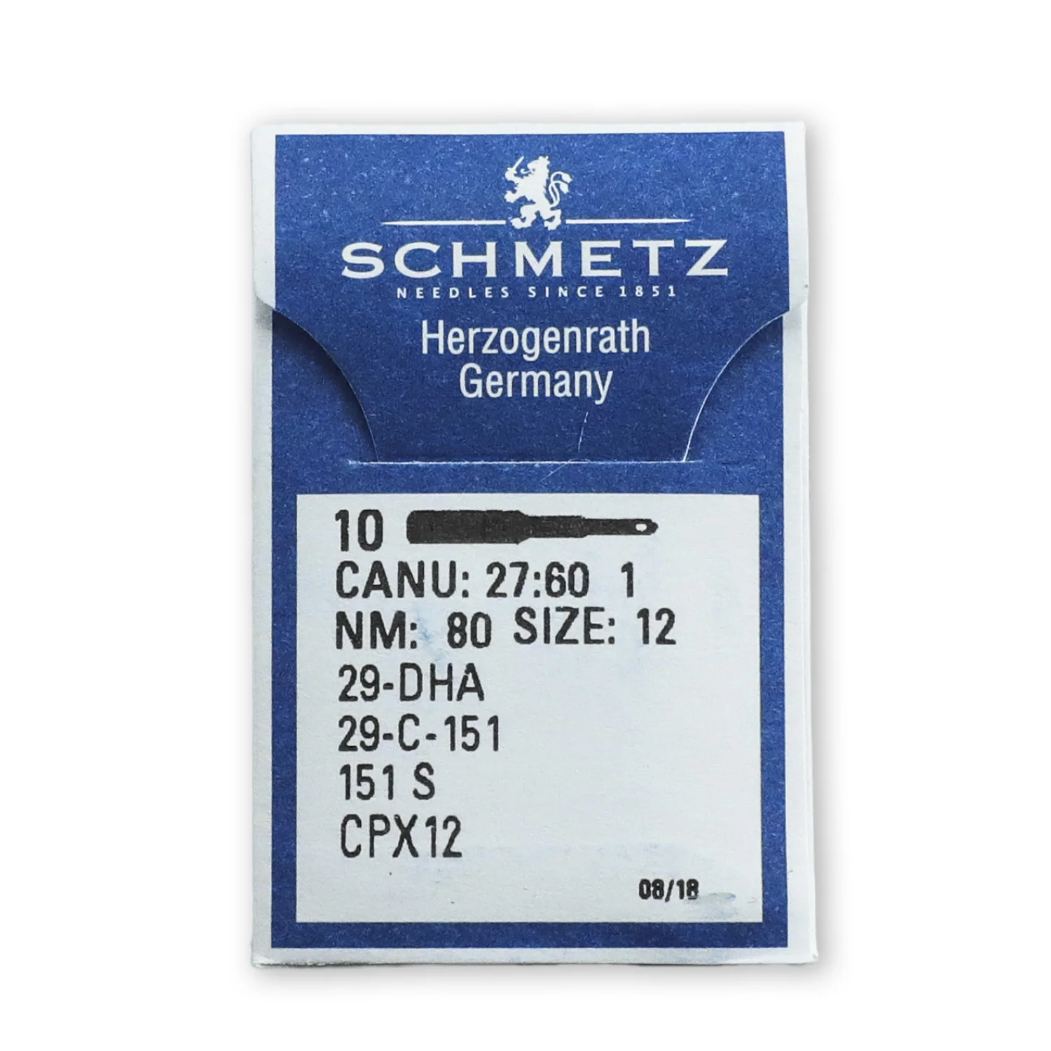 Иглы CPX12 Schmetz для промышленной точечной швейной машины 29-DHA | 29-C-151 | 151 S, сделано в Германии (10 шт.)
Иглы CPX12 Schmetz для промышленной точечной швейной машины 29-DHA | 29-C-151 | 151 S, сделано в Германии (10 шт.)