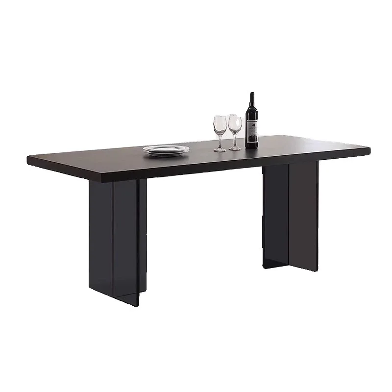 Suspended rock slab modern simple small apartment Italian black acrylic dining table and chairs
Suspended rock slab modern simple small apartment Italian black acrylic dining table and chairs