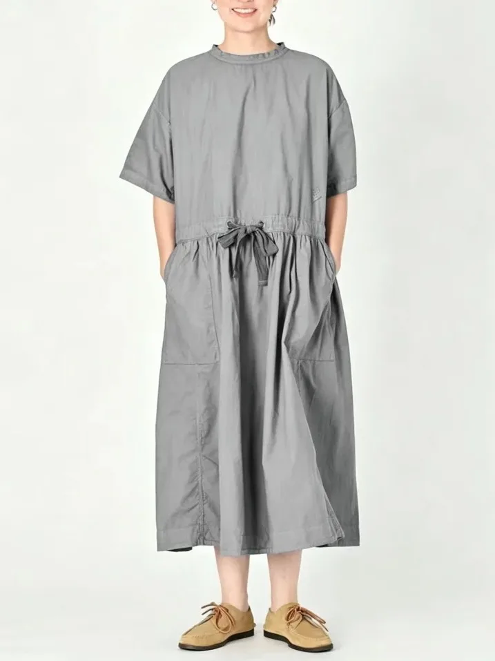 2026 New Lazy Style Long Dress Loose Fit round Neck Short Sleeve Women's Dress Japanese Style Cotton Casual H-Line Dress
2026 New Lazy Style Long Dress Loose Fit round Neck Short Sleeve Women's Dress Japanese Style Cotton Casual H-Line Dress