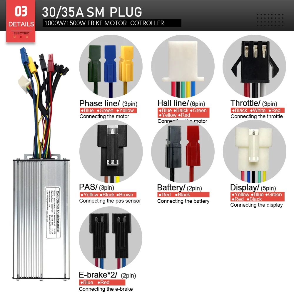 36V48V 500W1000W 1500W Ebike Sinewave Brushless Motor Controller With TF01U LCD Display For Electric Bicycle Tricycle E-Scooter
36V48V 500W1000W 1500W Ebike Sinewave Brushless Motor Controller With TF01U LCD Display For Electric Bicycle Tricycle E-Scooter