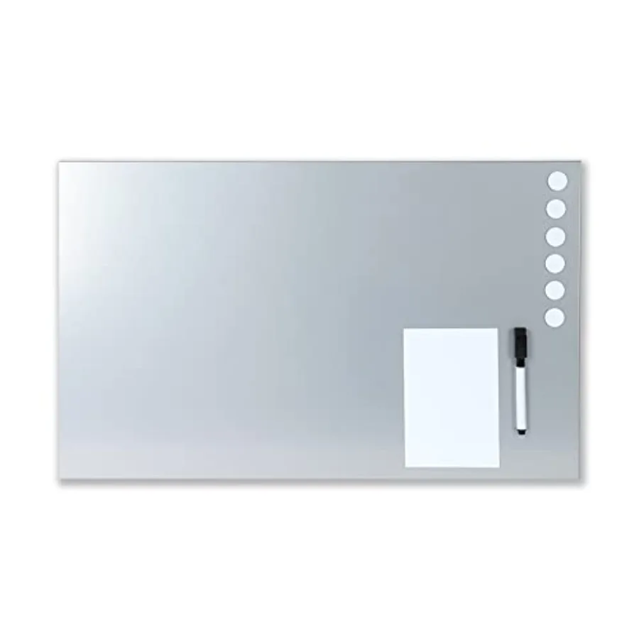 Magnetic Bulletin Board - 24 x 14 Inches - Silver - Includes 6 Magnets, 4 x 6 Dry Erase Board & Dry Erase Marker - Scratch Resis
Magnetic Bulletin Board - 24 x 14 Inches - Silver - Includes 6 Magnets, 4 x 6 Dry Erase Board & Dry Erase Marker - Scratch Resis