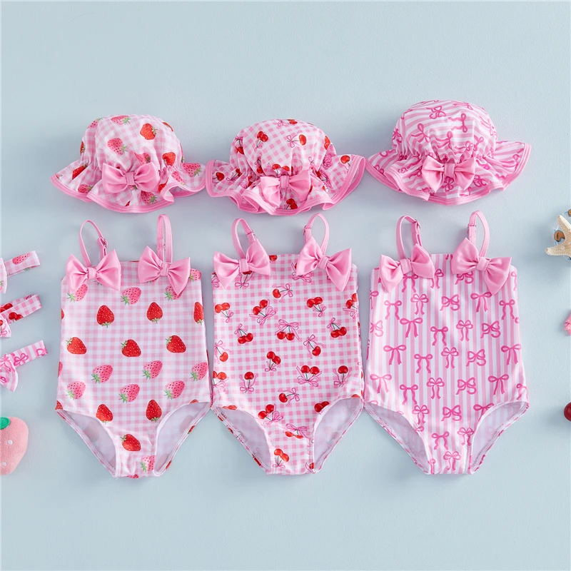 Toddler Infant Baby Girl Summer Cami Swimsuit Strawberry/Bow/Cherry Print Bathing Suit Headband Hat Sets
Toddler Infant Baby Girl Summer Cami Swimsuit Strawberry/Bow/Cherry Print Bathing Suit Headband Hat Sets