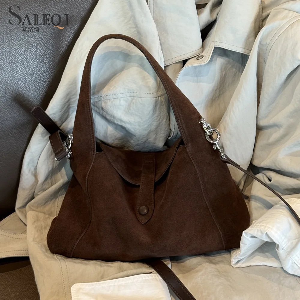 Genuine Suede Leather Women's Shoulder Crossbody Bag Luxury Designer Brand Soft Cowhide Female Tote Underarm Bag for Woman New
Genuine Suede Leather Women's Shoulder Crossbody Bag Luxury Designer Brand Soft Cowhide Female Tote Underarm Bag for Woman New