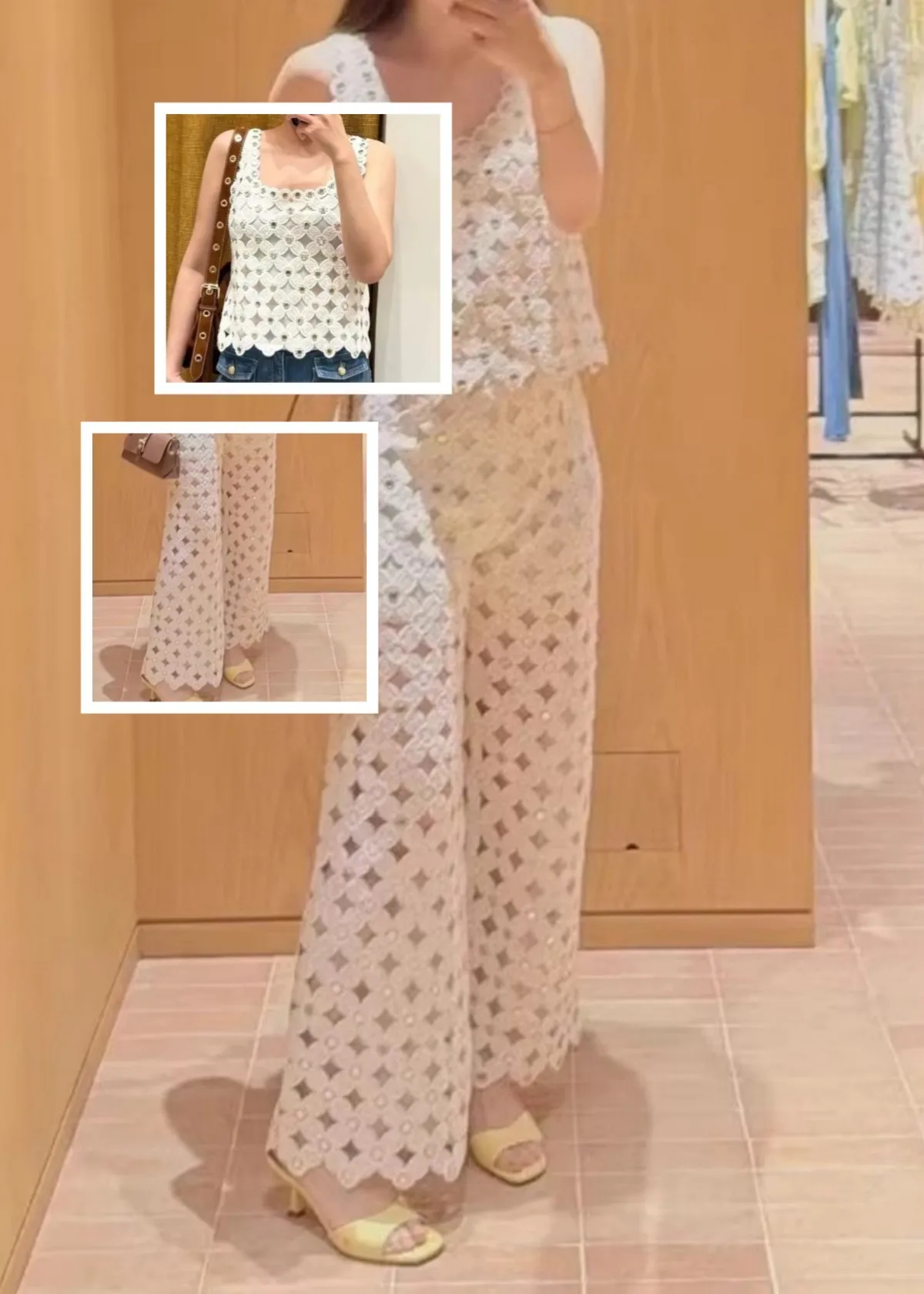 Rivet Decoration Women's Set Knitted Tank Plaid Crochet Square Neck Tank Short Vest + Pants 2026 Spring
Rivet Decoration Women's Set Knitted Tank Plaid Crochet Square Neck Tank Short Vest + Pants 2026 Spring
