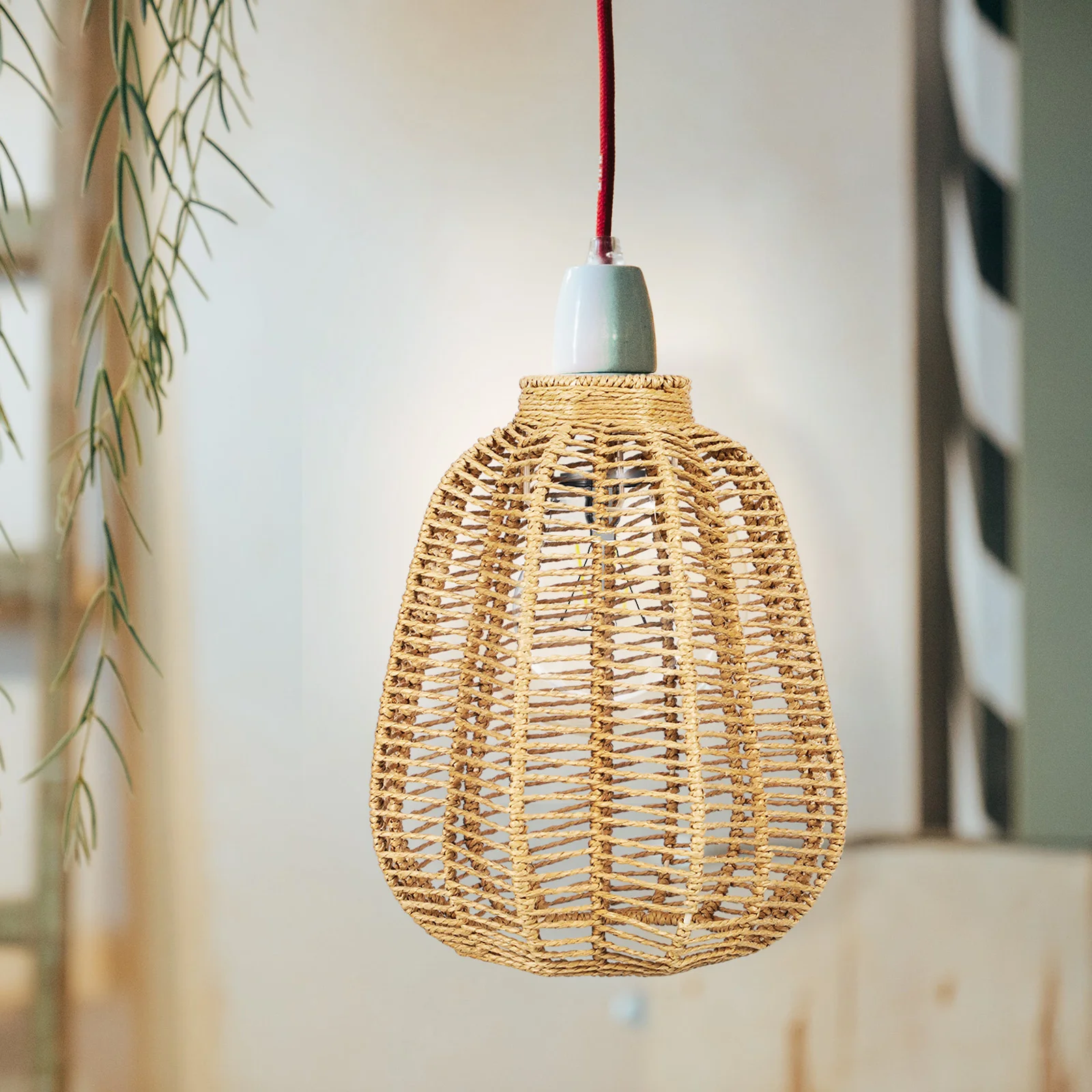 Woven Lamp Shade Rattan Style Sturdy Shape Exquisite Workmanship Pendant Light Shades Boho Home Decor Lighting Accessories 
Woven Lamp Shade Rattan Style Sturdy Shape Exquisite Workmanship Pendant Light Shades Boho Home Decor Lighting Accessories
