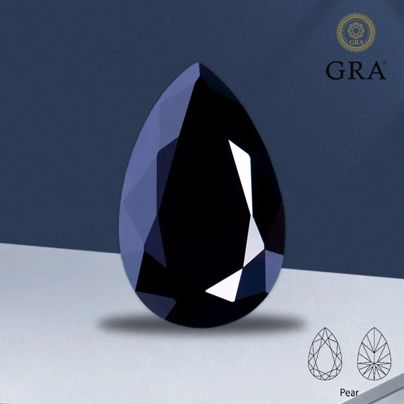 Moissanite Pear Cut Black Primary Color with GRA Certificate Gemstone Lab Grown Diamond for DIY Charms Jewelry Making Materials
Moissanite Pear Cut Black Primary Color with GRA Certificate Gemstone Lab Grown Diamond for DIY Charms Jewelry Making Materials