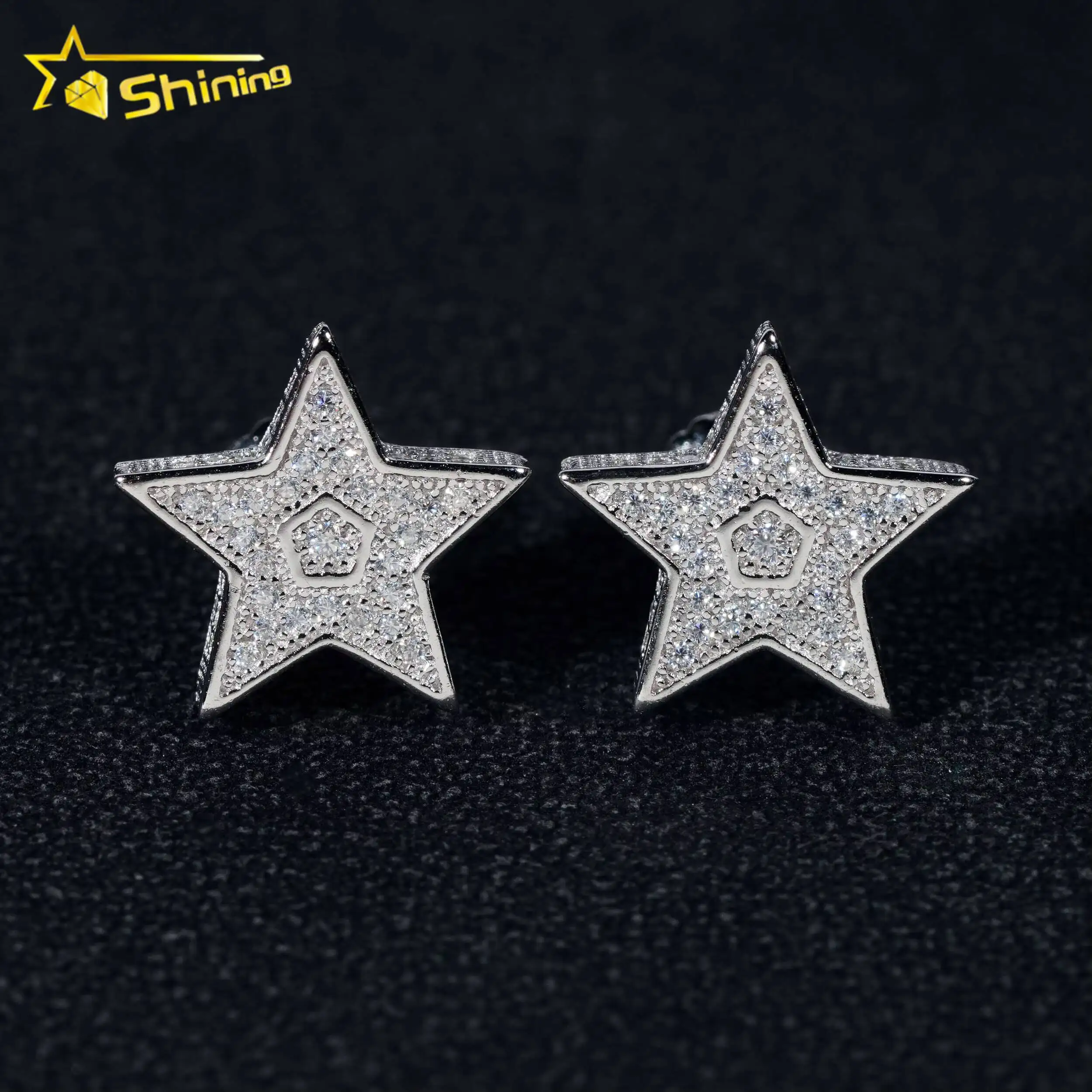 Fashion Stud Earring Fine Jewelry 925 Sterling Silver Gold Plated VVS Diamond Moissanite Star Earrings Ready to Ship
Fashion Stud Earring Fine Jewelry 925 Sterling Silver Gold Plated VVS Diamond Moissanite Star Earrings Ready to Ship
