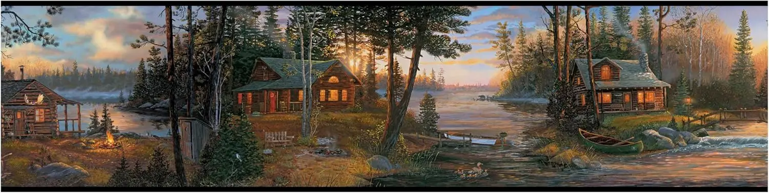 Lake Forest Lodge Cabin Fever Border Wallpaper for Cozy Room Decor
Lake Forest Lodge Cabin Fever Border Wallpaper for Cozy Room Decor