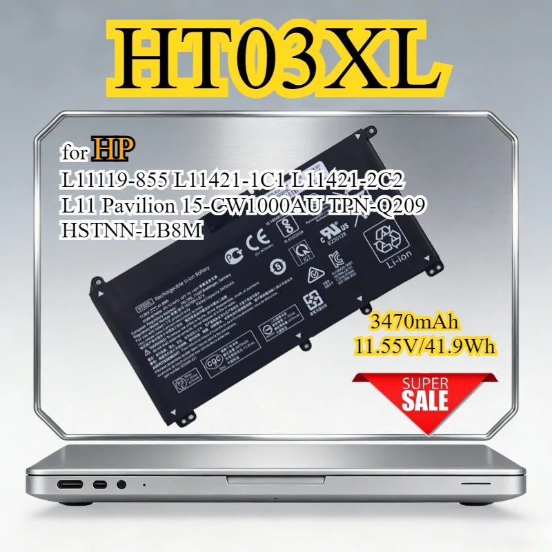 Сменная батарея для ноутбука 3470 мАч HT03XL для HP L11119-855 L11421-1C1 L11421-2C2 L11 Pavilion 15-CW1000AU TPN-Q209 HSTNN-LB8M
Сменная батарея для ноутбука 3470 мАч HT03XL для HP L11119-855 L11421-1C1 L11421-2C2 L11 Pavilion 15-CW1000AU TPN-Q209 HSTNN-LB8M
