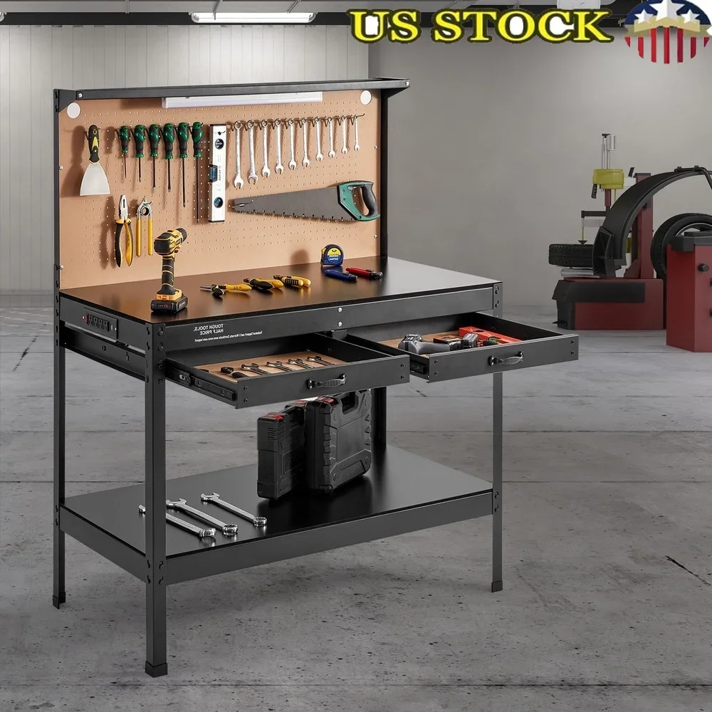 Multifunctional Workbench with Pegboard Power Outlets Heavy Duty A3 Steel Garage Workshop with LED Light Organized Storage
Multifunctional Workbench with Pegboard Power Outlets Heavy Duty A3 Steel Garage Workshop with LED Light Organized Storage