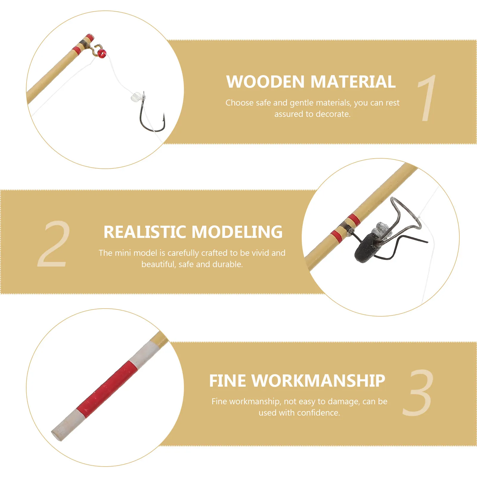 Mini Fishing Rod Miniature Wooden Decoration Mini House Accessories Creative Simulation Scene DIY Supply House Adornment
Mini Fishing Rod Miniature Wooden Decoration Mini House Accessories Creative Simulation Scene DIY Supply House Adornment