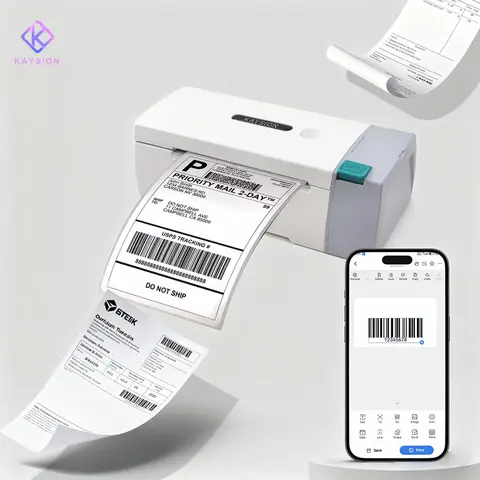 KAYSION 4 inç Bluetooth Termal Etiket Yazıcısı Kablosuz Kargo Etiketi Yazıcısı iPhone Android Windows ile Uyumlu Yaygın Olarak Kullanılan
