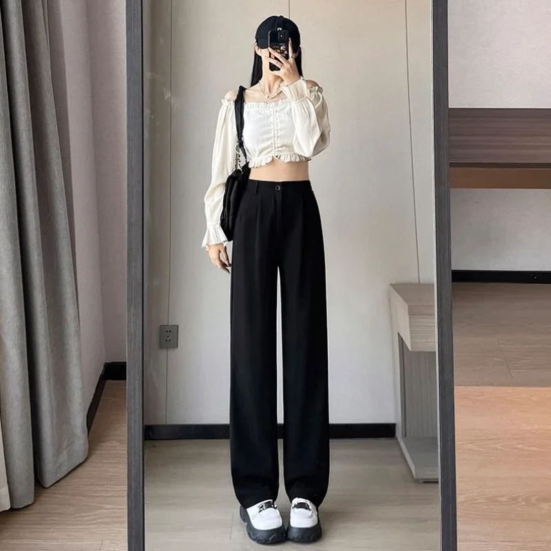 Women Chic Office Wear Straight Pants Vintage High Ladies Trousers Baggy Korean 2023 Spring/Summer/Autumn Wide Leg Female
Women Chic Office Wear Straight Pants Vintage High Ladies Trousers Baggy Korean 2023 Spring/Summer/Autumn Wide Leg Female