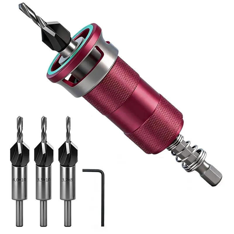 AT51-Countersink Wood Drill With Adjustable Depth Stop, Countersink Drill Set Featuring 1/4 Inch Hex Shank
AT51-Countersink Wood Drill With Adjustable Depth Stop, Countersink Drill Set Featuring 1/4 Inch Hex Shank