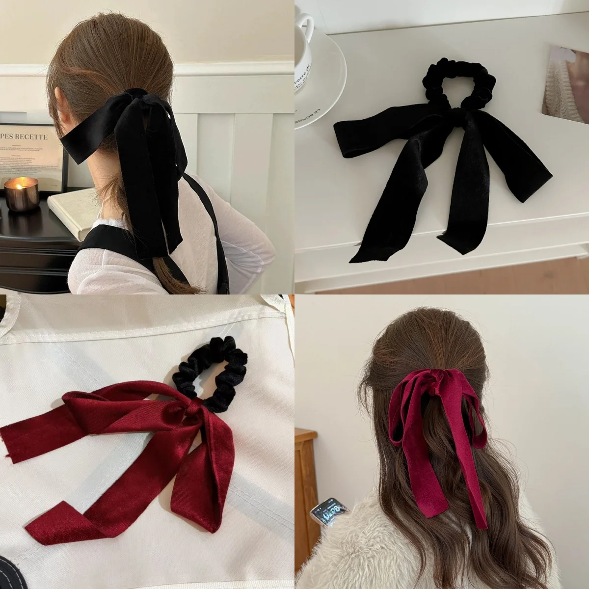 1Pc Velvet Bow Black Red Ribbon Hair Scrunchie Satin Retro Elegant Hair Tie For Women
1Pc Velvet Bow Black Red Ribbon Hair Scrunchie Satin Retro Elegant Hair Tie For Women