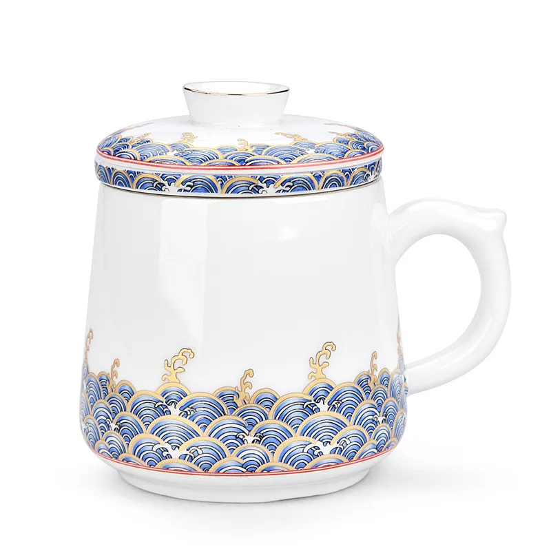Silver water cup 999 sterling silver enamel color ceramic water cup tea separation cup personal office teacup with lid large
Silver water cup 999 sterling silver enamel color ceramic water cup tea separation cup personal office teacup with lid large