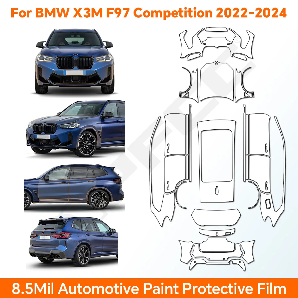 TPU For BMW X3 M F97 Competition 2022-2024 Paint Protection Film Clear Bra Car Body Anti-Scratch Pre-Cut PPF Resistant Invisible
TPU For BMW X3 M F97 Competition 2022-2024 Paint Protection Film Clear Bra Car Body Anti-Scratch Pre-Cut PPF Resistant Invisible