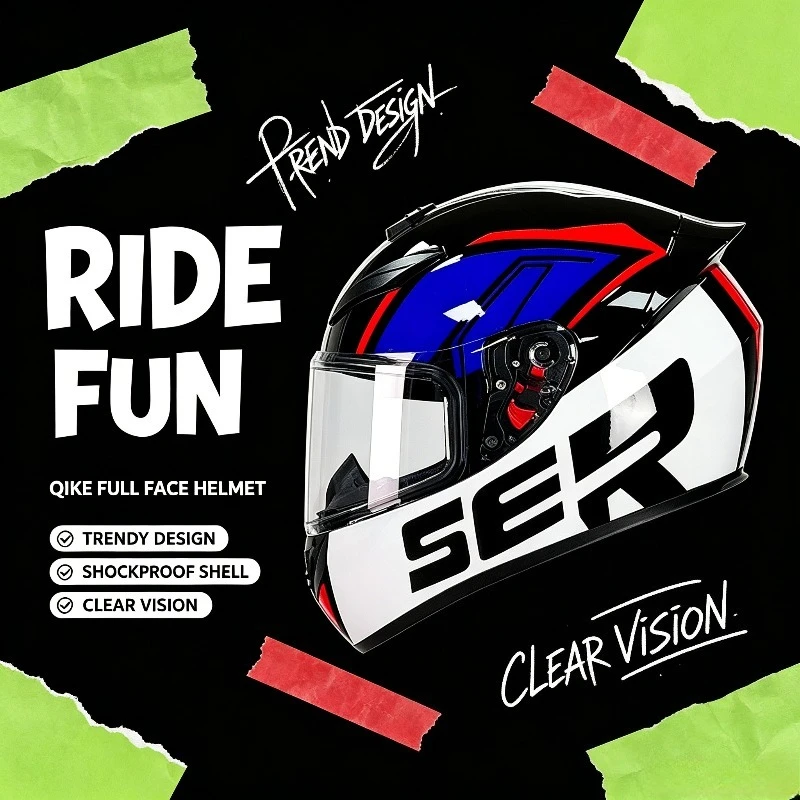 QIKE Blue ser Windproof Noise Reduction Glossy Stylish Dustproof Safety helmet for Long Distance Motor Cycling
QIKE Blue ser Windproof Noise Reduction Glossy Stylish Dustproof Safety helmet for Long Distance Motor Cycling