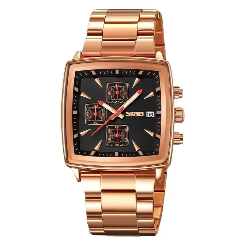 SkmeiSquare Watch Мужские кварцевые часы Водонепроницаемые мужские часы с тремя глазами и шестью иглами Модный тренд Большой циферблат Светящиеся
SkmeiSquare Watch Мужские кварцевые часы Водонепроницаемые мужские часы с тремя глазами и шестью иглами Модный тренд Большой циферблат Светящиеся
