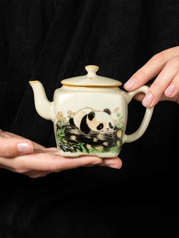 175ml Ru Kiln Panda Square Teapot Kung Fu Teapot For Brewing Tea Household Single Pot Opening Can Raise Ceramic Kungfu Tea Set
175ml Ru Kiln Panda Square Teapot Kung Fu Teapot For Brewing Tea Household Single Pot Opening Can Raise Ceramic Kungfu Tea Set