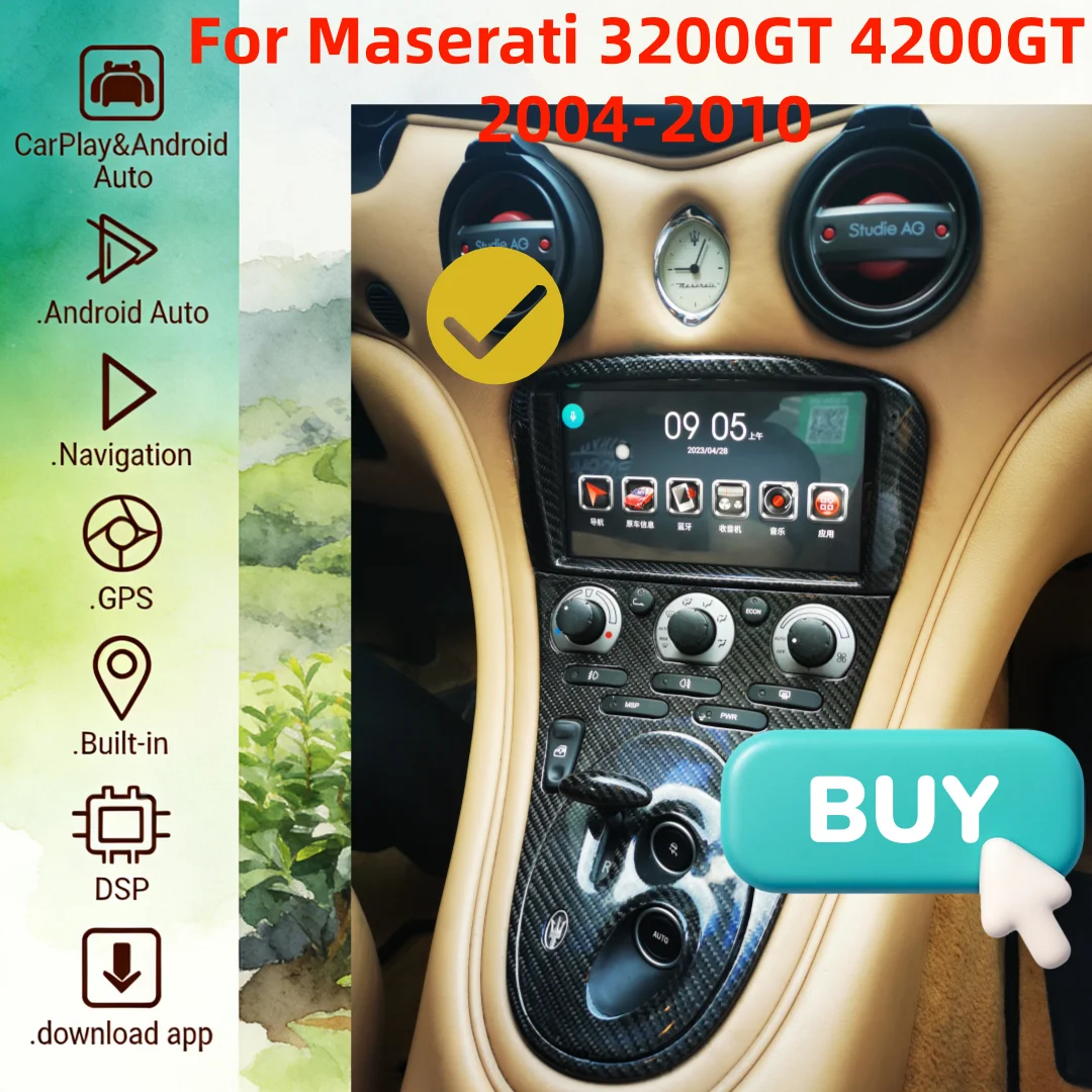 Auto Stereo Android13 Car GPS Navigation For Maserati 3200GT 4200GT 2004-2010 Multimedia Player GPS Carplay Navigation Head Unit
Auto Stereo Android13 Car GPS Navigation For Maserati 3200GT 4200GT 2004-2010 Multimedia Player GPS Carplay Navigation Head Unit