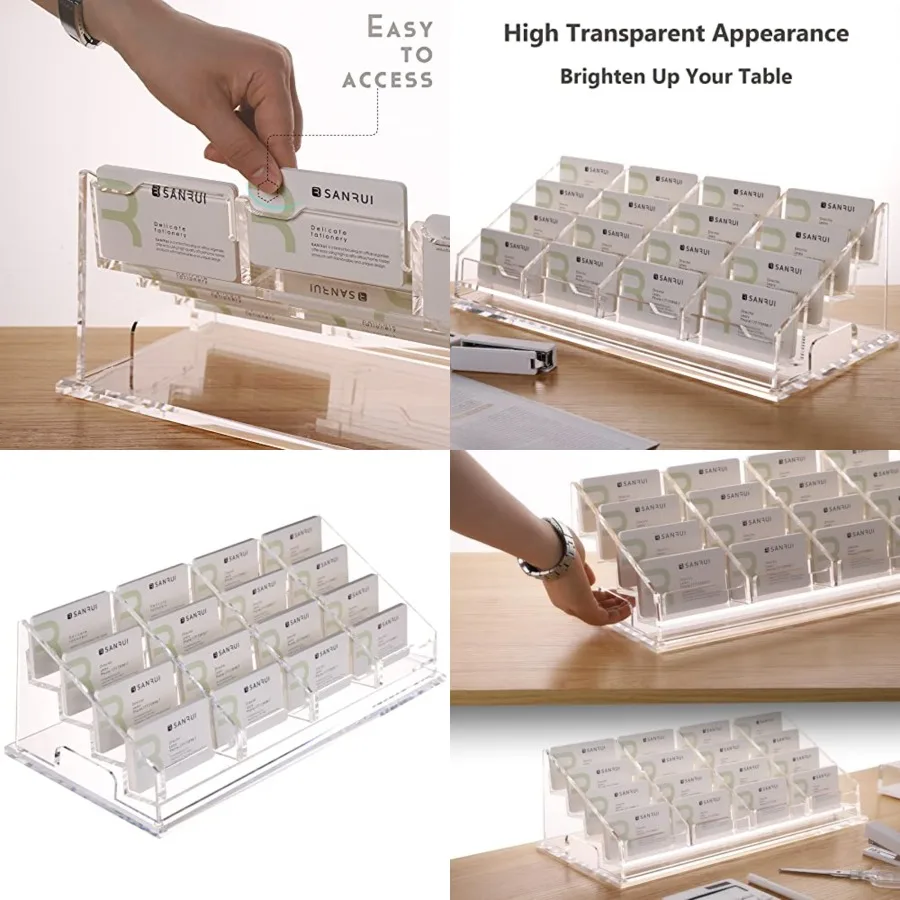 Acrylic Business Card Holder for Desk-4 Tiers 16 Slots, Business Card Holder Case, Clear Multiple Cards Display Stand for Offic
Acrylic Business Card Holder for Desk-4 Tiers 16 Slots, Business Card Holder Case, Clear Multiple Cards Display Stand for Offic
