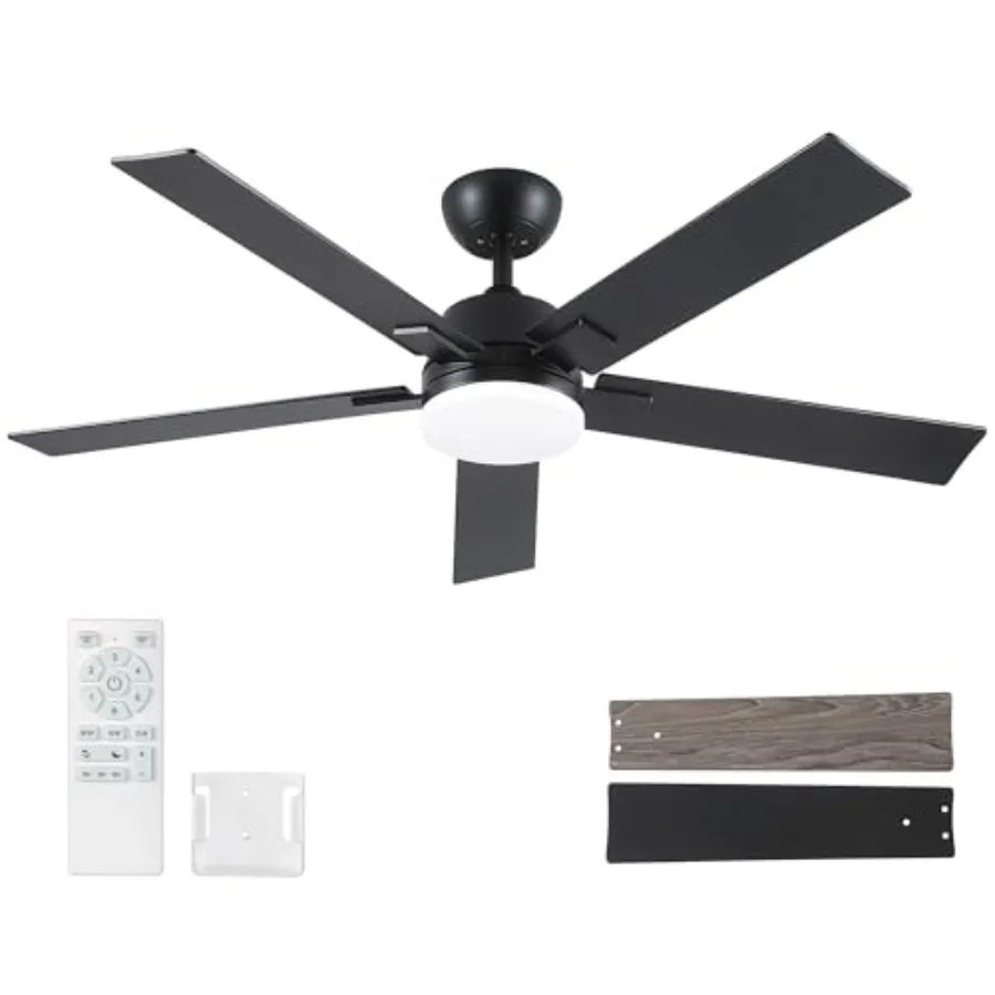 52 Inch Ceiling Fans with Lights and Remote, Black DC Motor Fan for Bedroom Living Room Covered Outdoor, 6 Speed Reversible, 3C
52 Inch Ceiling Fans with Lights and Remote, Black DC Motor Fan for Bedroom Living Room Covered Outdoor, 6 Speed Reversible, 3C
