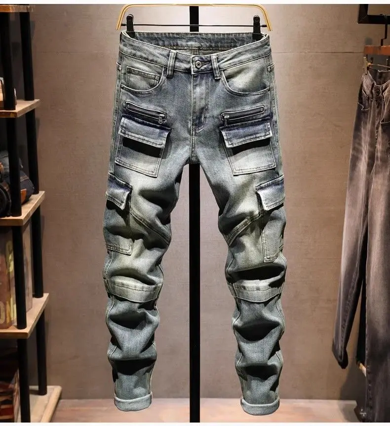 High-end 2026 Retro Jeans Men's Spring Autumn Trendy Brand Handsome Tooling Slim-fitting Small Feet Pants Men's Cargo Trousers
High-end 2026 Retro Jeans Men's Spring Autumn Trendy Brand Handsome Tooling Slim-fitting Small Feet Pants Men's Cargo Trousers
