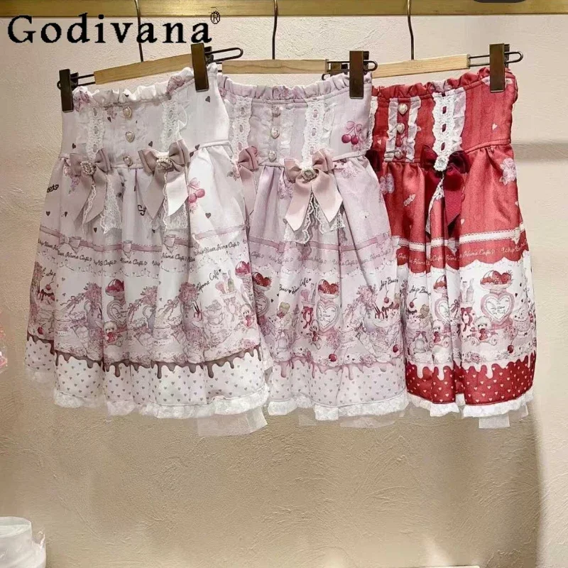 Christmas Women's Japanese Style Liz Sweet Girls Pink Skirt Female Elastic Waist Bow Rhinestone Short Skirt Lady Lolita Skirt
Christmas Women's Japanese Style Liz Sweet Girls Pink Skirt Female Elastic Waist Bow Rhinestone Short Skirt Lady Lolita Skirt