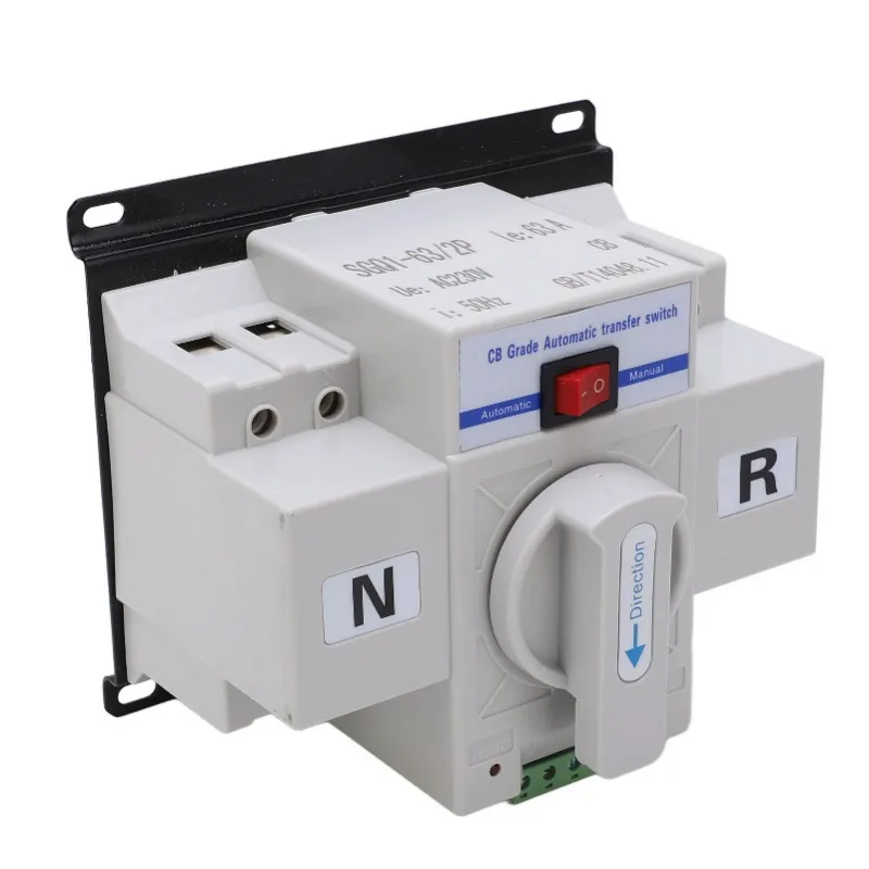 230V 63A Dual Power Automatic Transfer Switch 2P Automatic Transfer Switch for Home Industry
230V 63A Dual Power Automatic Transfer Switch 2P Automatic Transfer Switch for Home Industry