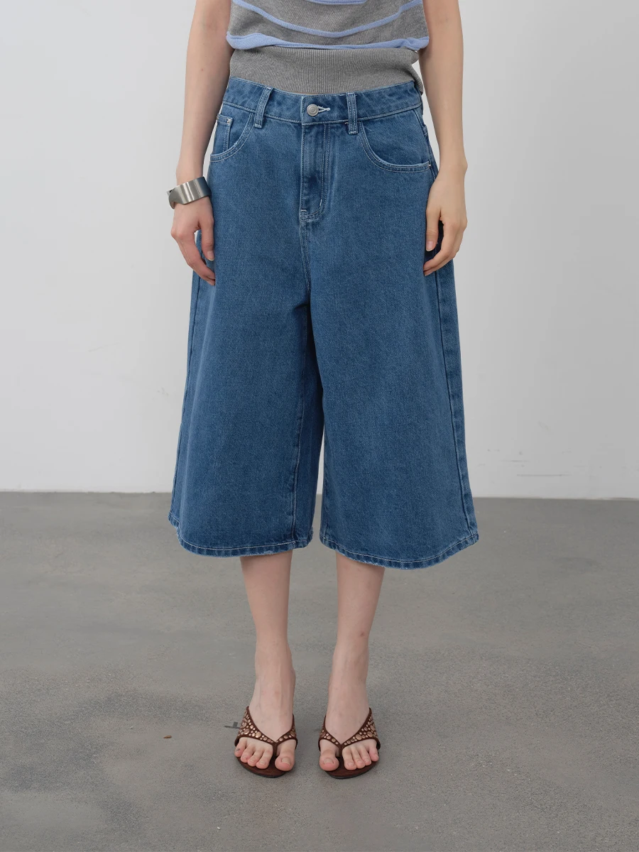 Blue Denim High Waist Wide Leg Pants Women's Basic Versatile Summer New Style DKZ Casual Fashion Trousers
Blue Denim High Waist Wide Leg Pants Women's Basic Versatile Summer New Style DKZ Casual Fashion Trousers