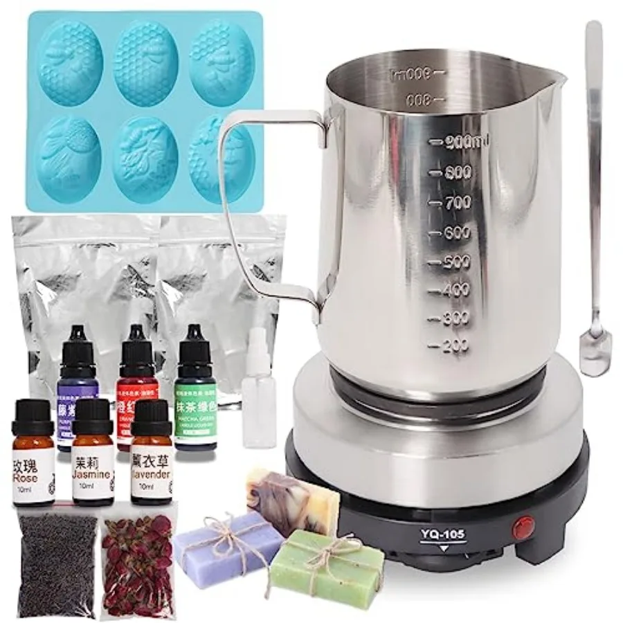 Soap Making Kit with Electronic Hot Plate DIY Soap Making Supplies for Adults and Beginners Including Silicon Soap Mold 1.1 lb
Soap Making Kit with Electronic Hot Plate DIY Soap Making Supplies for Adults and Beginners Including Silicon Soap Mold 1.1 lb