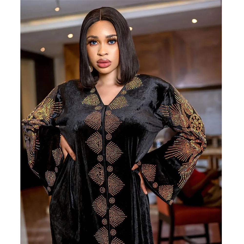 Nigeria Diamonds Velvet African Dresses For Women Evening Party Gown African Dashiki Moroccan Kaftan Abaya Afircan Clothing Gown
Nigeria Diamonds Velvet African Dresses For Women Evening Party Gown African Dashiki Moroccan Kaftan Abaya Afircan Clothing Gown