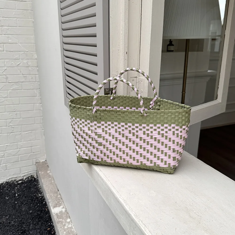 Симпатичная сумка из ПВХ, плетеная сумка, большая вместительная богемная пляжная сумка-тоут, стильная сумка-ведро для отпуска, корзина для овощей, летняя сумка
Симпатичная сумка из ПВХ, плетеная сумка, большая вместительная богемная пляжная сумка-тоут, стильная сумка-ведро для отпуска, корзина для овощей, летняя сумка