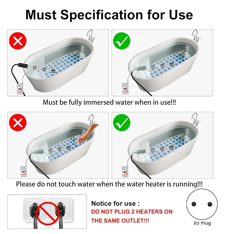 X11A погружной водонагреватель для ванны, нагреватель для ванны, портативный водонагреватель, 2500 Вт, вилка европейского стандарта
X11A погружной водонагреватель для ванны, нагреватель для ванны, портативный водонагреватель, 2500 Вт, вилка европейского стандарта