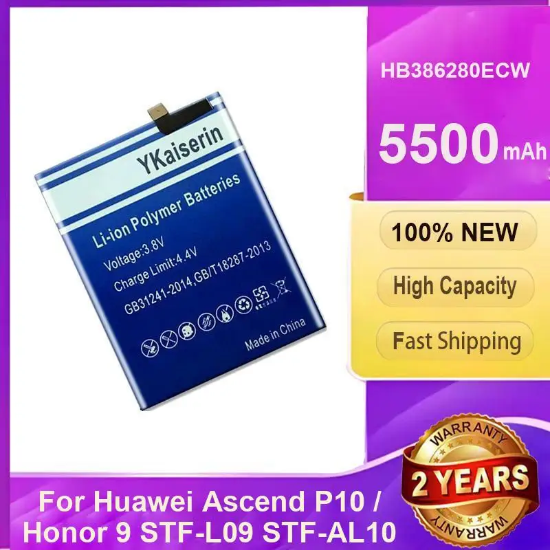 YKaiserin HB386280ECW 5500mAh Battery For Huawei Ascend P10/For Honor 9 STF-L09 STF-AL10 Batteries + Free Tools
YKaiserin HB386280ECW 5500mAh Battery For Huawei Ascend P10/For Honor 9 STF-L09 STF-AL10 Batteries + Free Tools