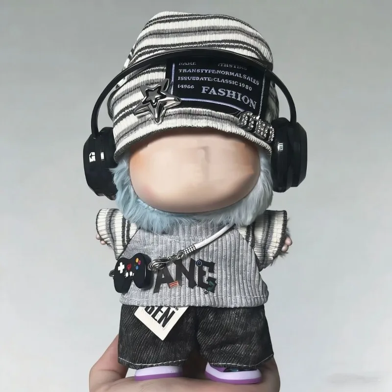 Set of striped gray baby clothes suitable for 17cm vinyl dolls to change clothes
Set of striped gray baby clothes suitable for 17cm vinyl dolls to change clothes