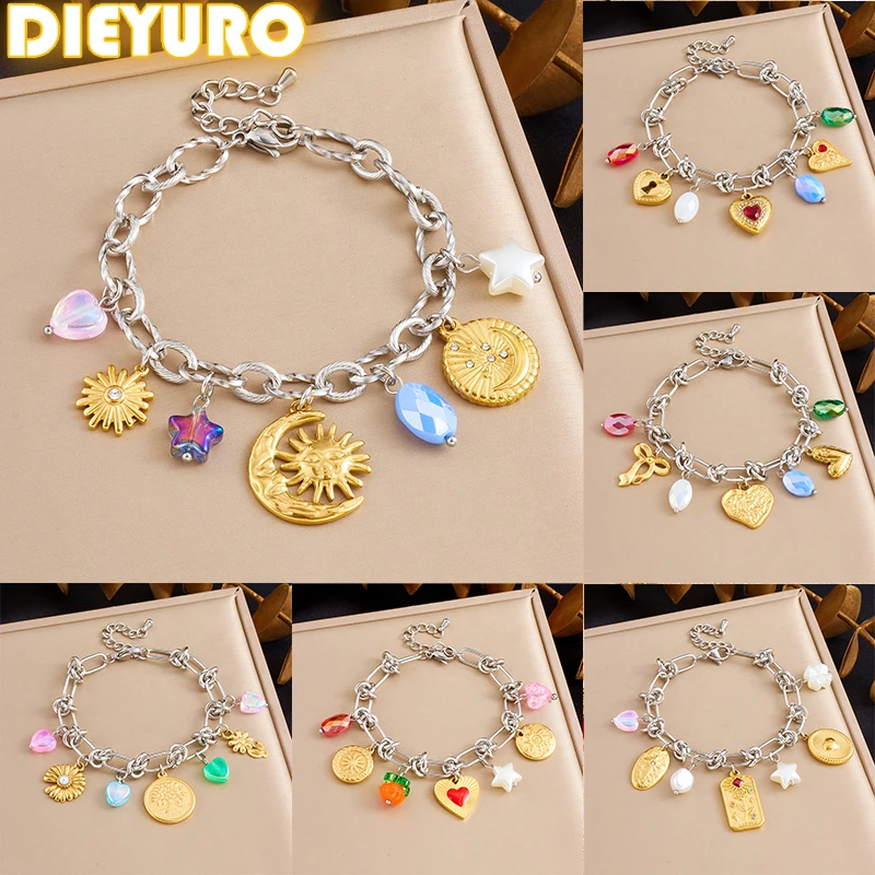 DIEYURO 316L Stainless Steell Flower Pearl Rhinestones Pendant Bracelet For Women Fashion New Classic Wrist Chain Jewelry Gift
DIEYURO 316L Stainless Steell Flower Pearl Rhinestones Pendant Bracelet For Women Fashion New Classic Wrist Chain Jewelry Gift