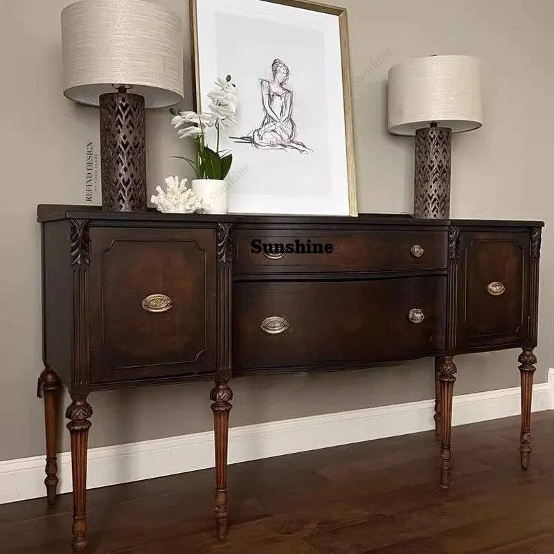 French retro solid wood porch cabinet medium and ancient style home locker partition cabinet FT
French retro solid wood porch cabinet medium and ancient style home locker partition cabinet FT