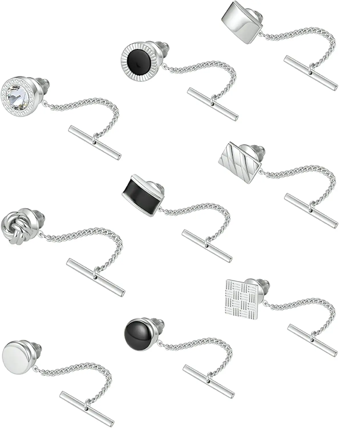 9 Unique Tie Pins with Chains for Men, Wedding Party Business Accessories
9 Unique Tie Pins with Chains for Men, Wedding Party Business Accessories