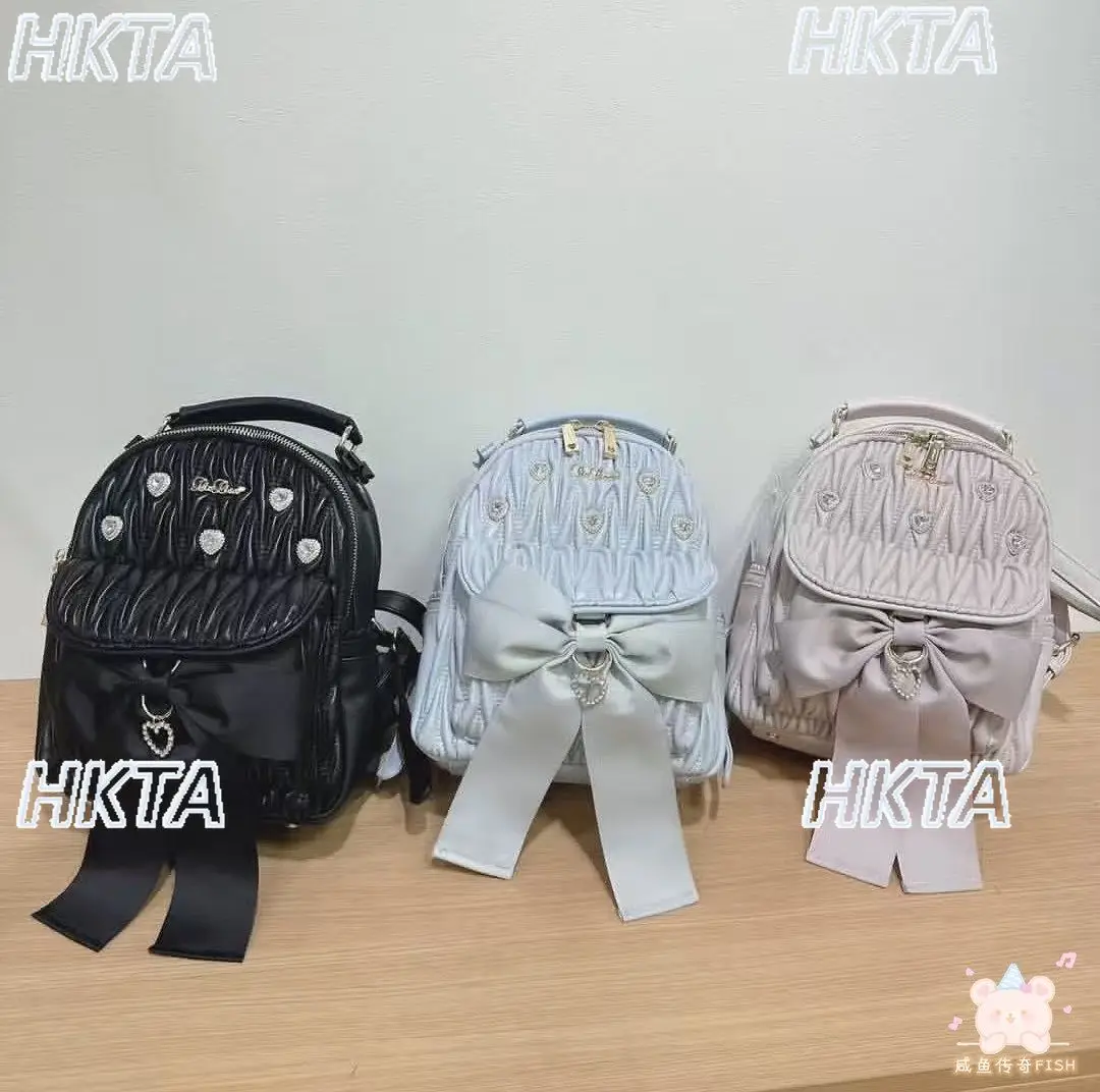 Liz Bag Women Japanese Style Rhinestone Pearl Bow Mass-Produced Lolita Dark Style Backpacks Lolita Girls Fashion Travel Backpack
Liz Bag Women Japanese Style Rhinestone Pearl Bow Mass-Produced Lolita Dark Style Backpacks Lolita Girls Fashion Travel Backpack