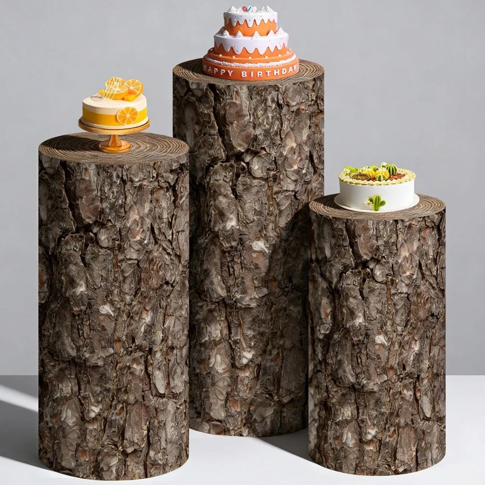 Pine Tree Bark Cylinder Pedestal Cover Set 3 Rustic Wedding Backdrop Bachelorette Party Decor Baby Shower Cake Display Stand
Pine Tree Bark Cylinder Pedestal Cover Set 3 Rustic Wedding Backdrop Bachelorette Party Decor Baby Shower Cake Display Stand