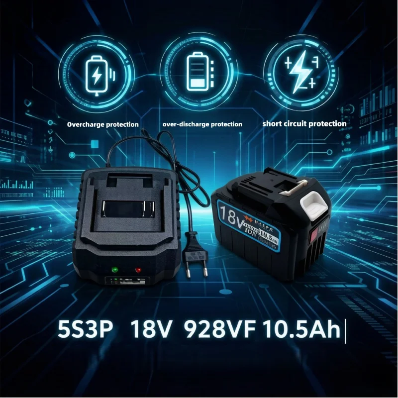 Интеллектуальное управление 928VF, защита от перегрузки по току/напряжению/температуры, элементы аккумуляторной батареи 5S3P, мощность 18 В, емкость 10,5 А.
Интеллектуальное управление 928VF, защита от перегрузки по току/напряжению/температуры, элементы аккумуляторной батареи 5S3P, мощность 18 В, емкость 10,5 А.