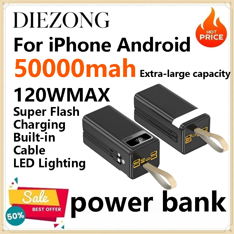 60000mAh PD 120W MAX Fast Charging Power Bank Built-in Cable Outdoor for IPhone Android
60000mAh PD 120W MAX Fast Charging Power Bank Built-in Cable Outdoor for IPhone Android