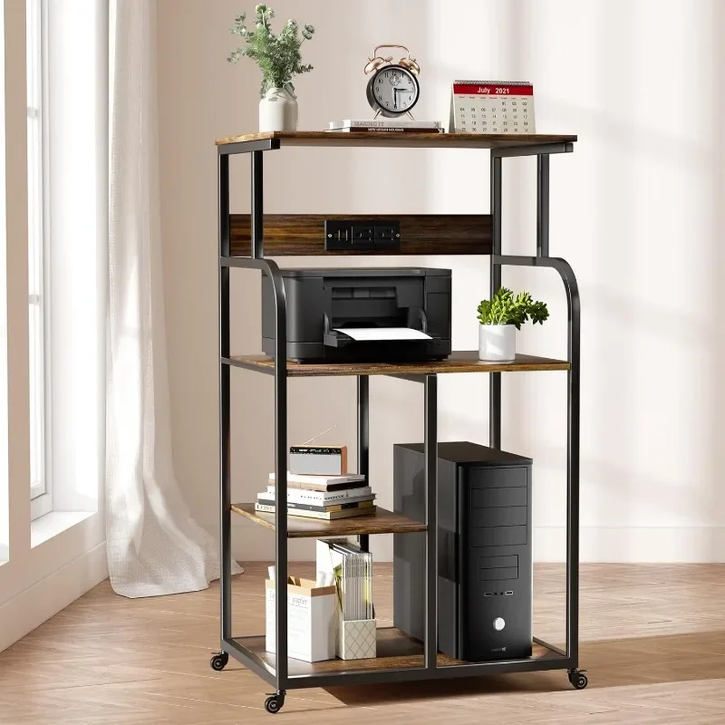 Printer Stand with 3-Tier Wood Storage Shelves with Power Outlet-Multi-Purpose Desk Organizer- for Printer Scanner
Printer Stand with 3-Tier Wood Storage Shelves with Power Outlet-Multi-Purpose Desk Organizer- for Printer Scanner