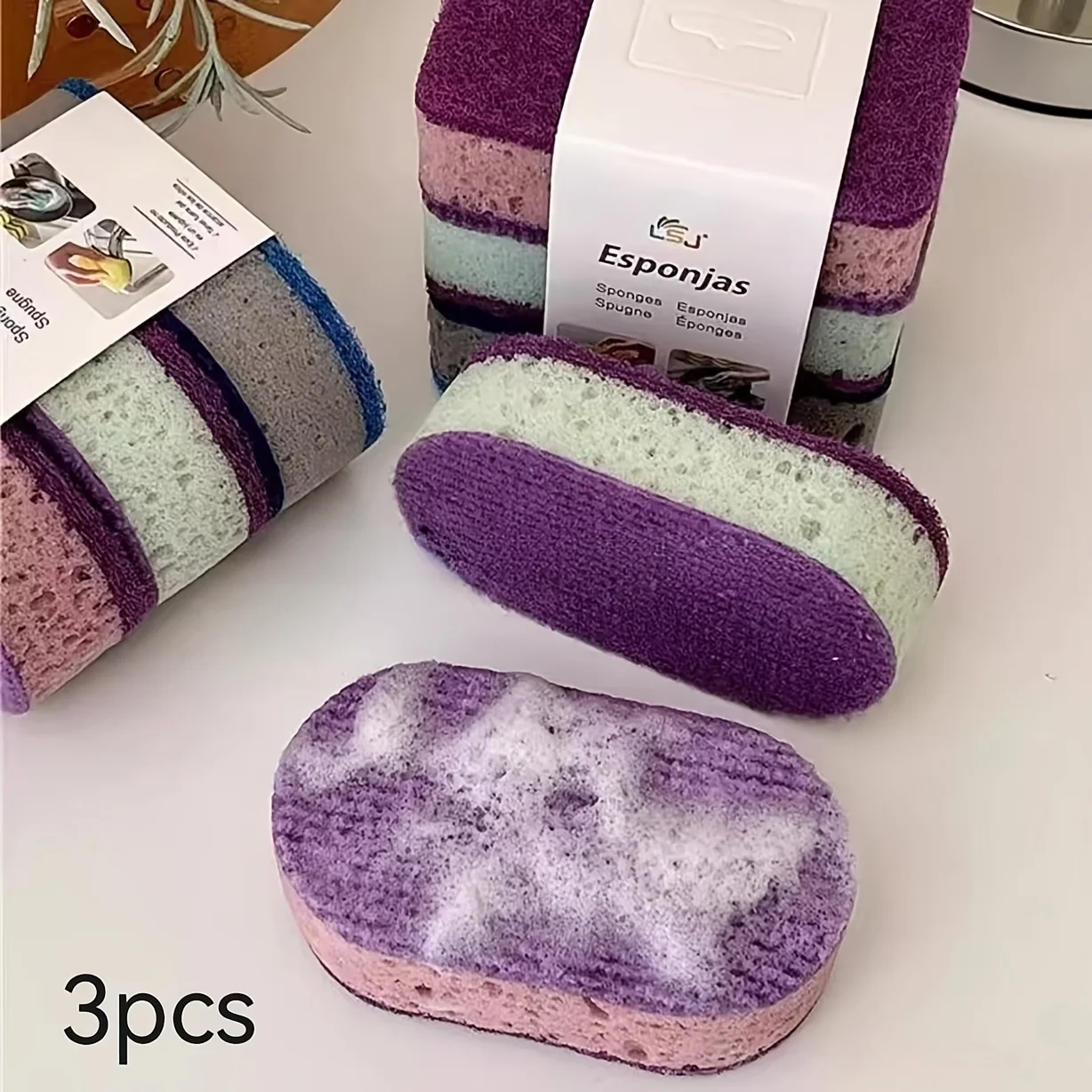 3PCS Three Color Random, Household Cleaning Sponge Wipe, Thick High-density Double-sided Kitchen Dishwashing Wipe, Scouring Pad
3PCS Three Color Random, Household Cleaning Sponge Wipe, Thick High-density Double-sided Kitchen Dishwashing Wipe, Scouring Pad